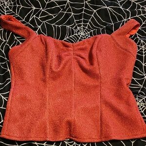 BNWT Vixen Micheline Pitt Pink Lurex Top, XL